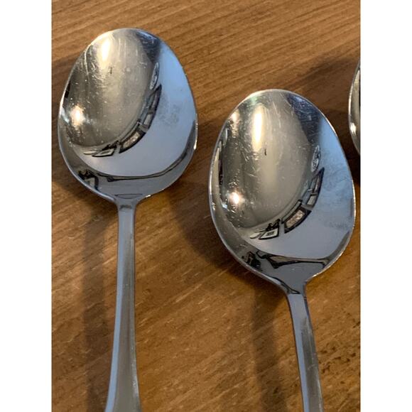 Oneida SSS Minute Man Colonial Boston 4 Oval Tablespoons Stainless 6 3/4" MCM - Picture 5 of 8